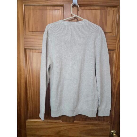 Eddie Bauer Men's Medium Crew Neck Sweater White/Cream 100% Cotton - Picture 2 of 3